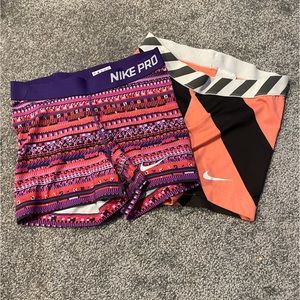 Nike pro shorts set, both are size M